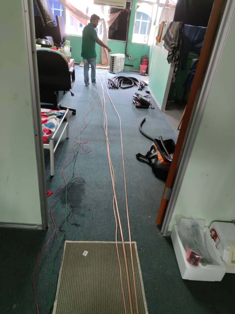Installation set up in the room